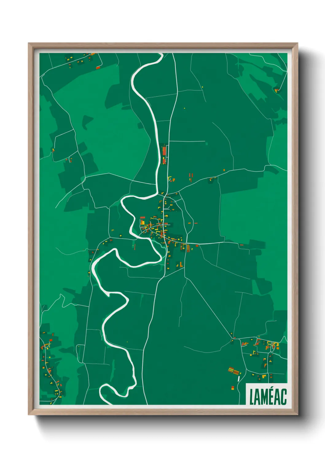 Une affiche de carte sur Laméac