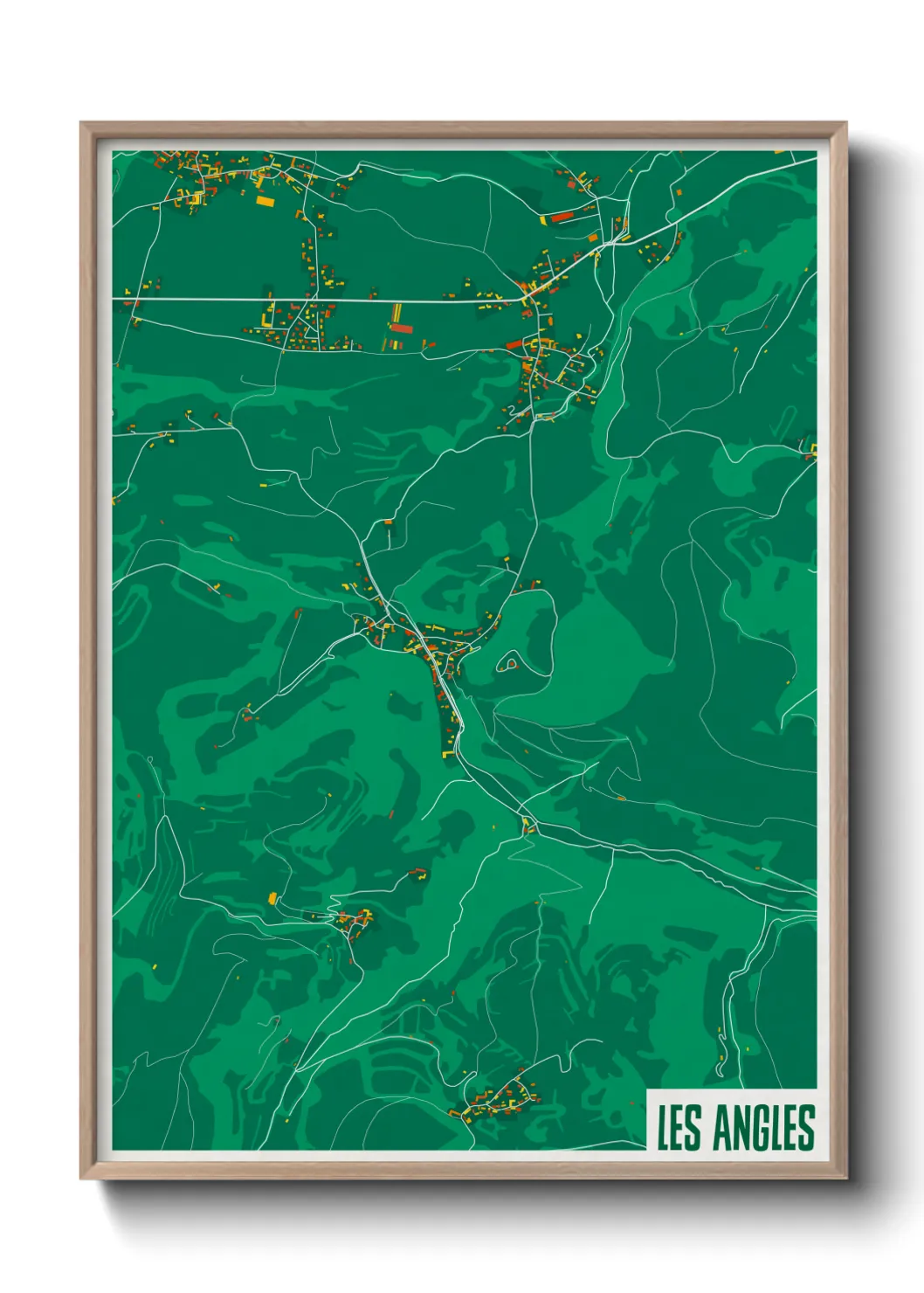 Une affiche de carte sur Les Angles