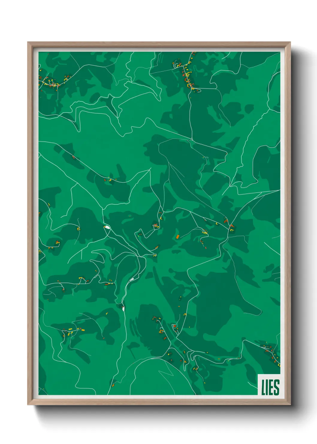 Une affiche de carte sur Lies