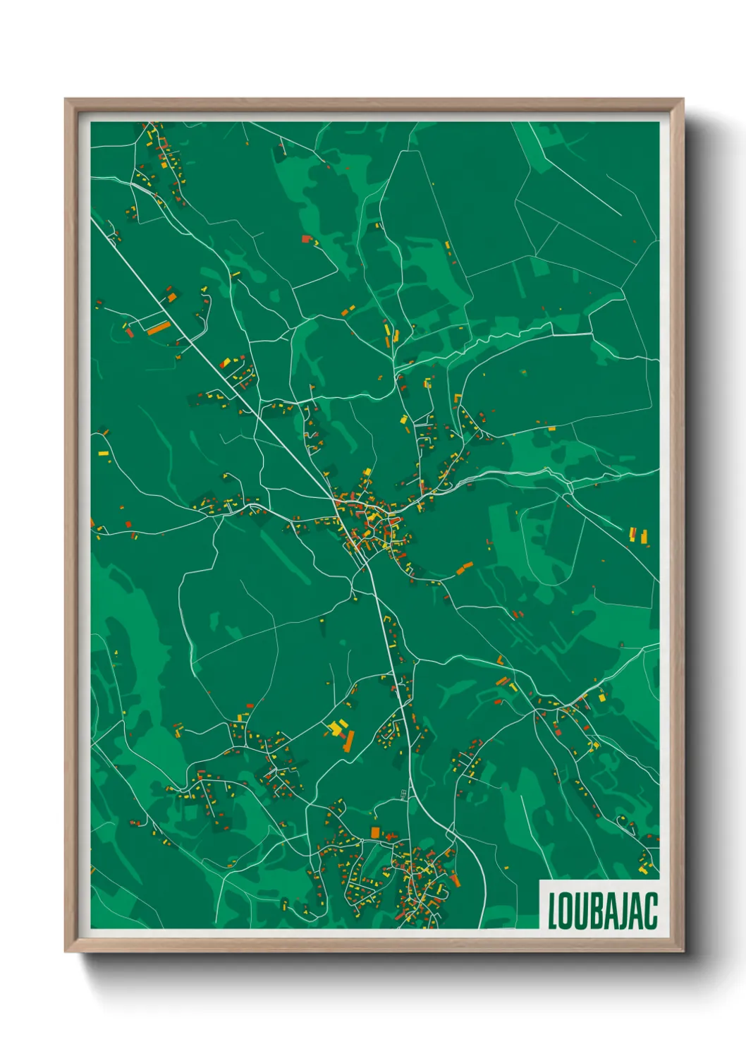 Une affiche de carte sur Loubajac