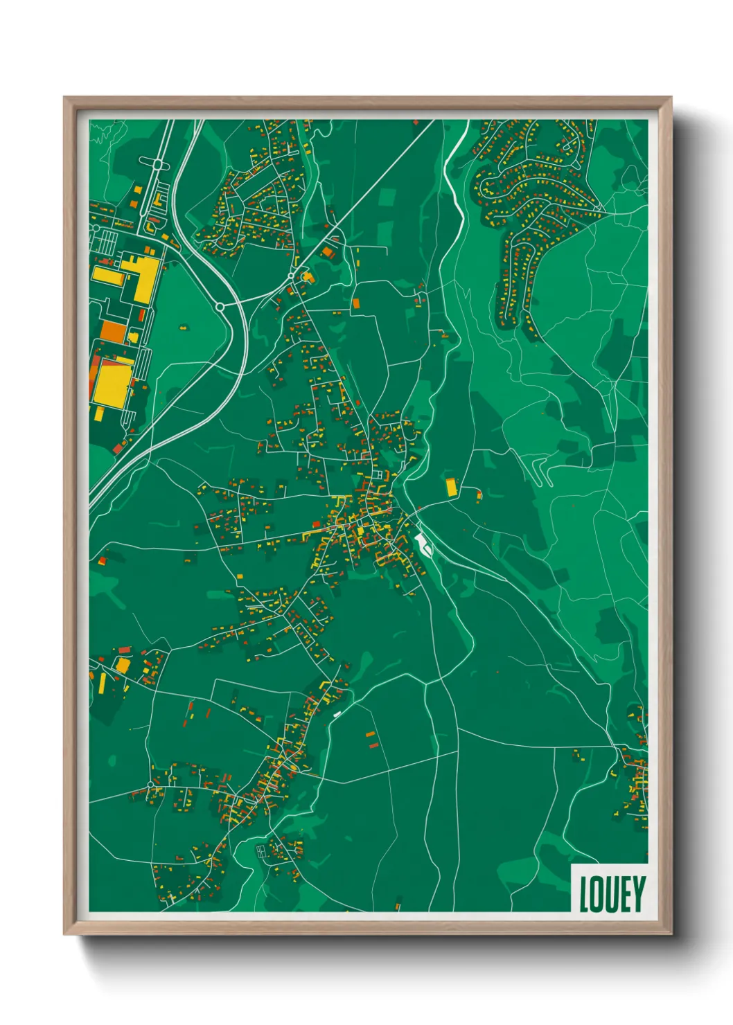 Une affiche de carte sur Louey