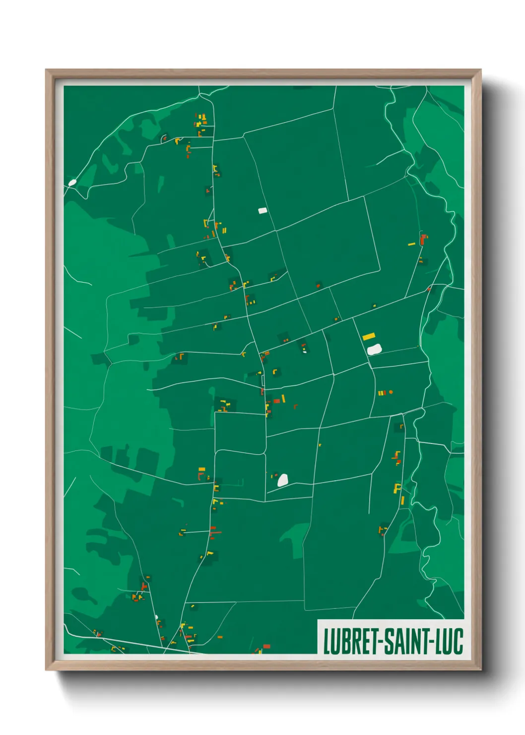 Une affiche de carte sur Lubret-Saint-Luc