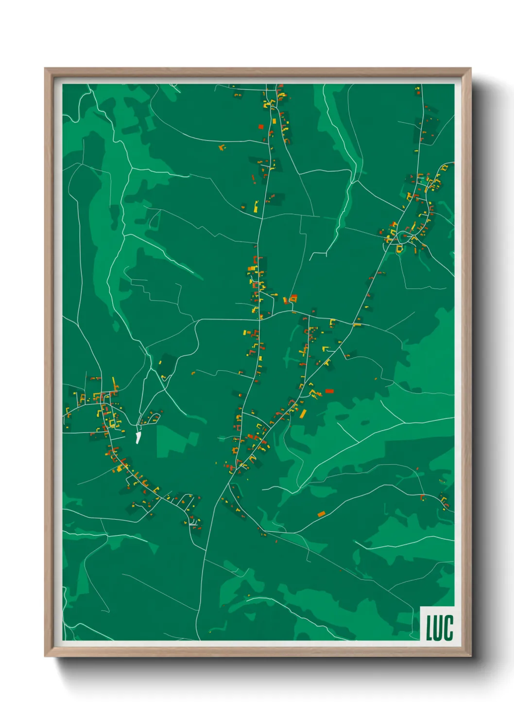 Une affiche de carte sur Luc