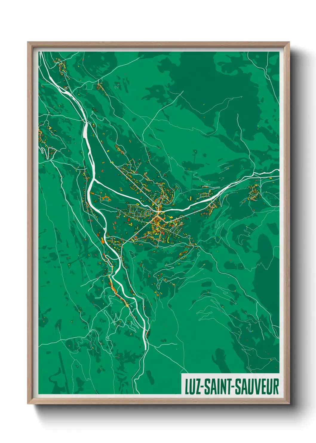 Une affiche de carte sur Luz-Saint-Sauveur