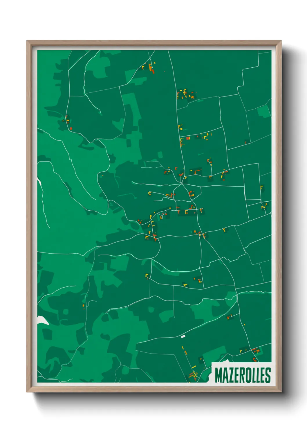 Une affiche de carte sur Mazerolles
