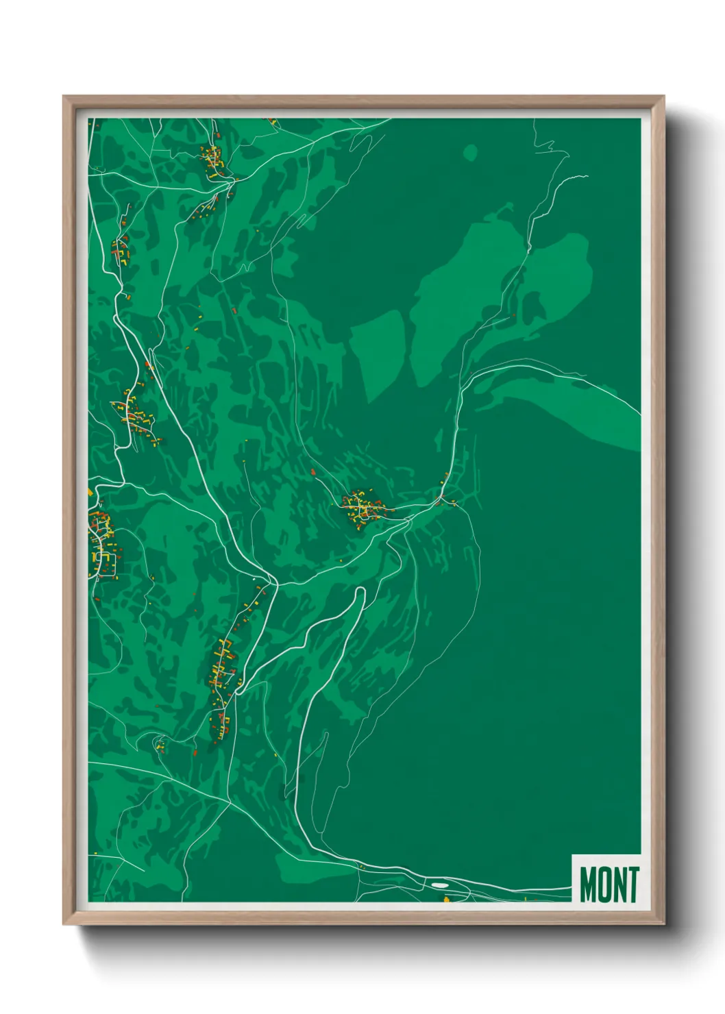 Une affiche de carte sur Mont