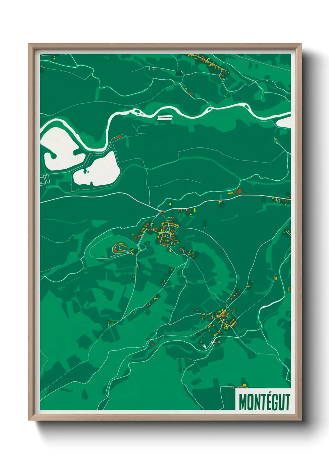 Une affiche de carte sur Montégut