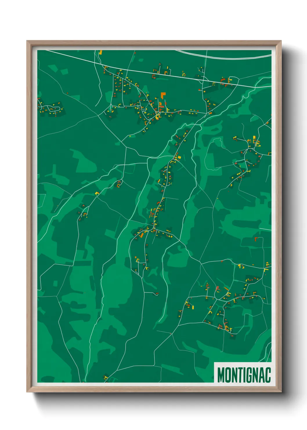 Une affiche de carte sur Montignac