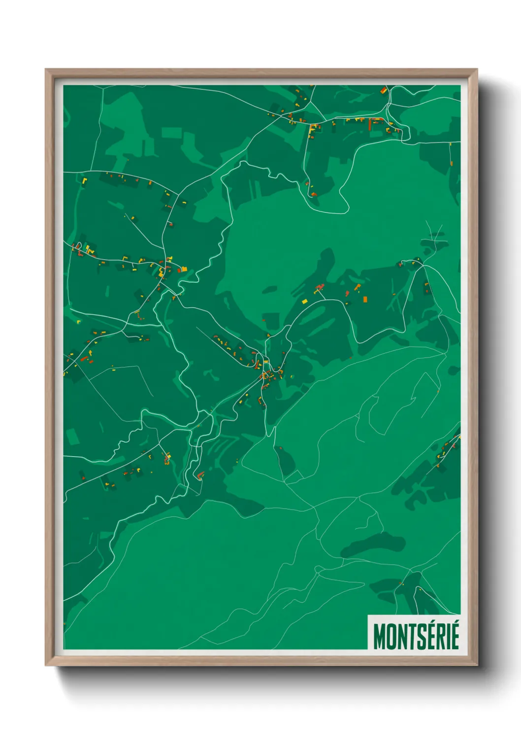 Une affiche de carte sur Montsérié