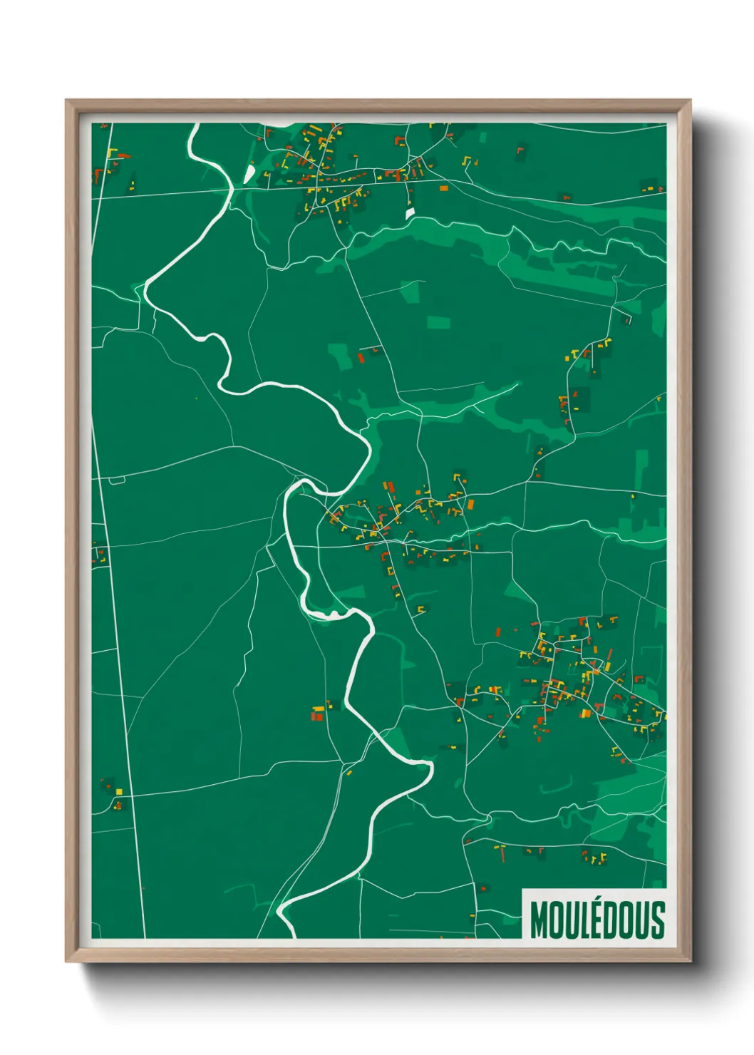 Une affiche de carte sur Moulédous