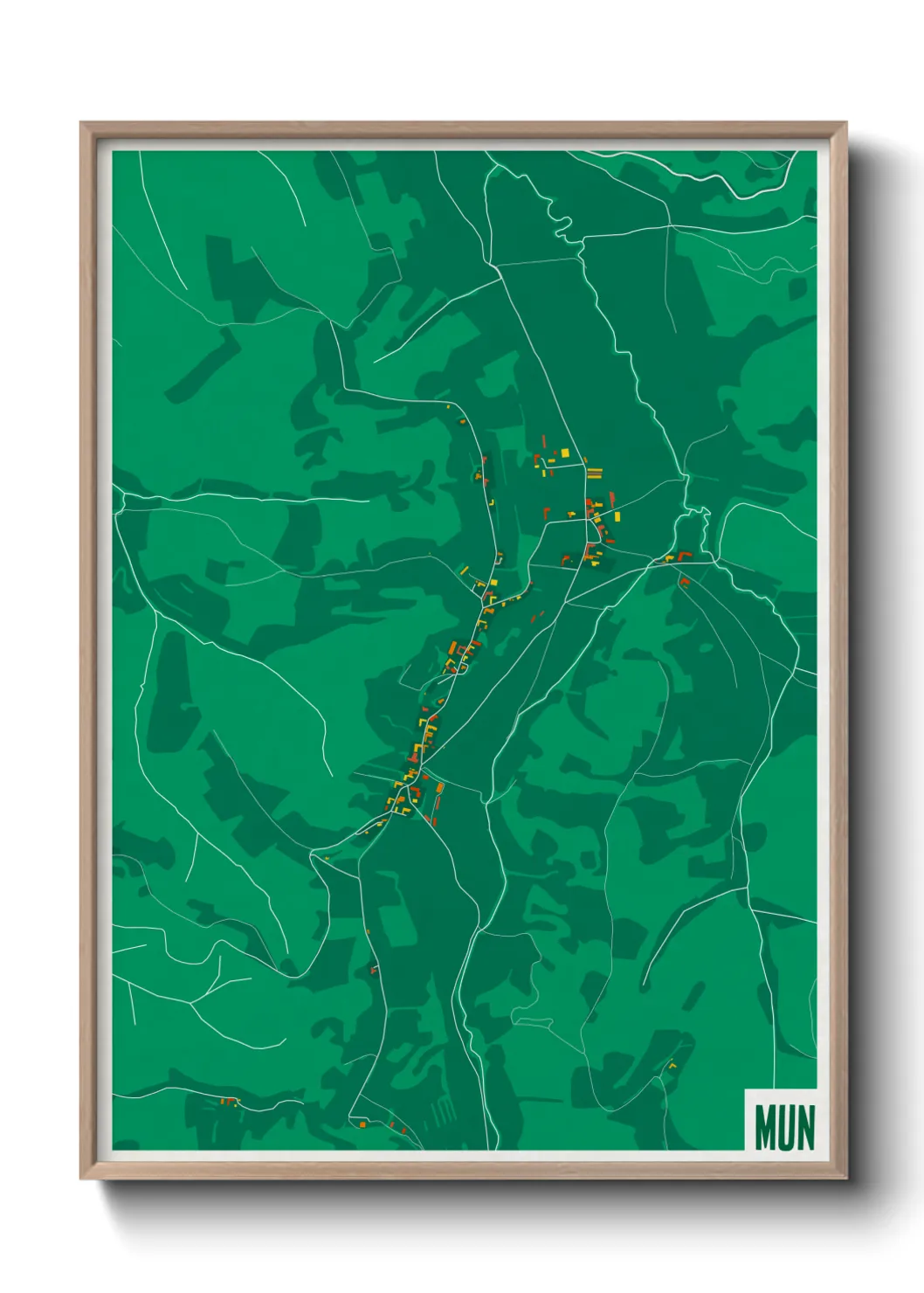 Une affiche de carte sur Mun