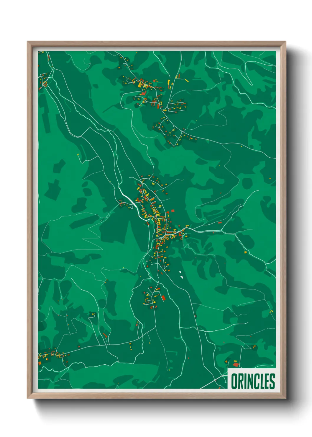 Une affiche de carte sur Orincles