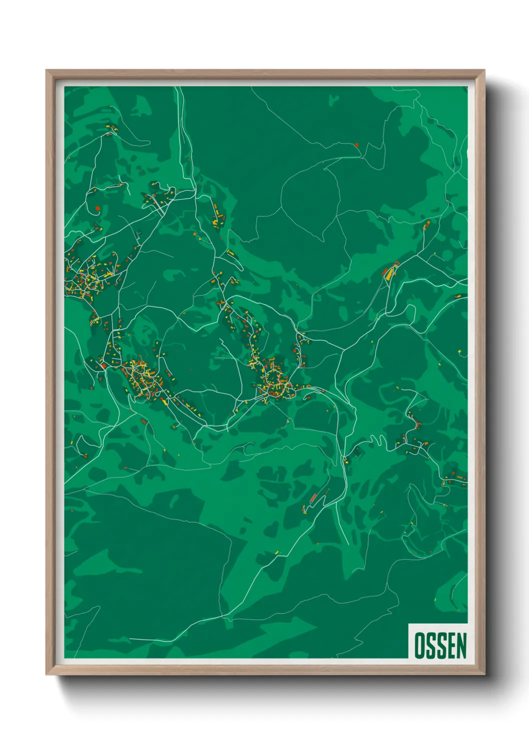 Une affiche de carte sur Ossen