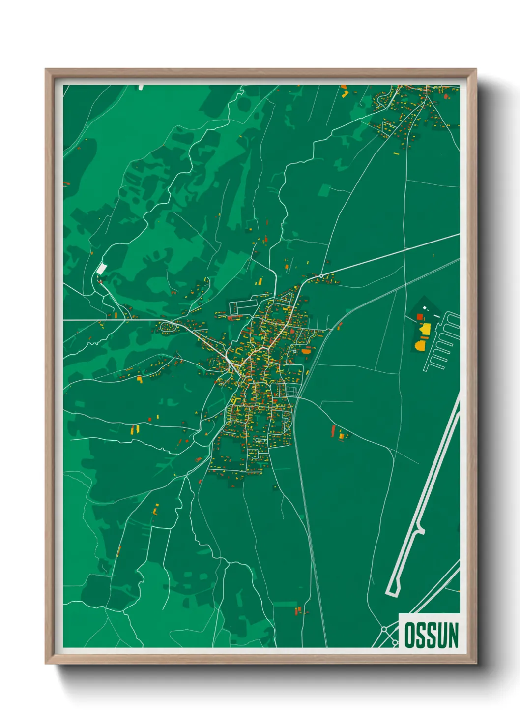 Une affiche de carte sur Ossun