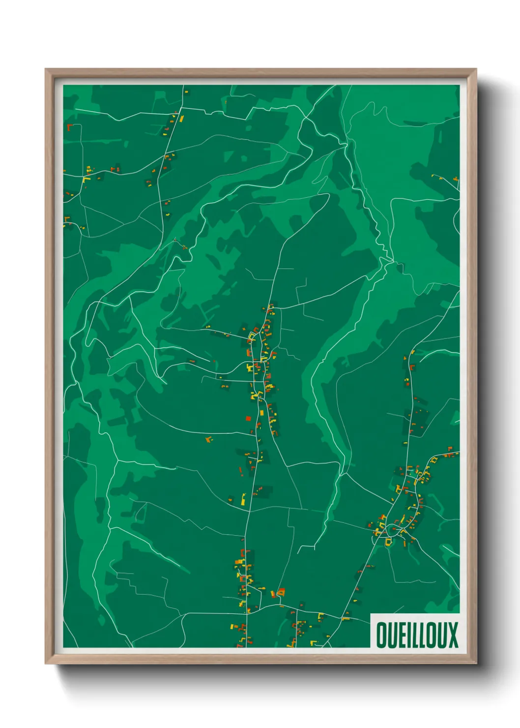 Une affiche de carte sur Oueilloux