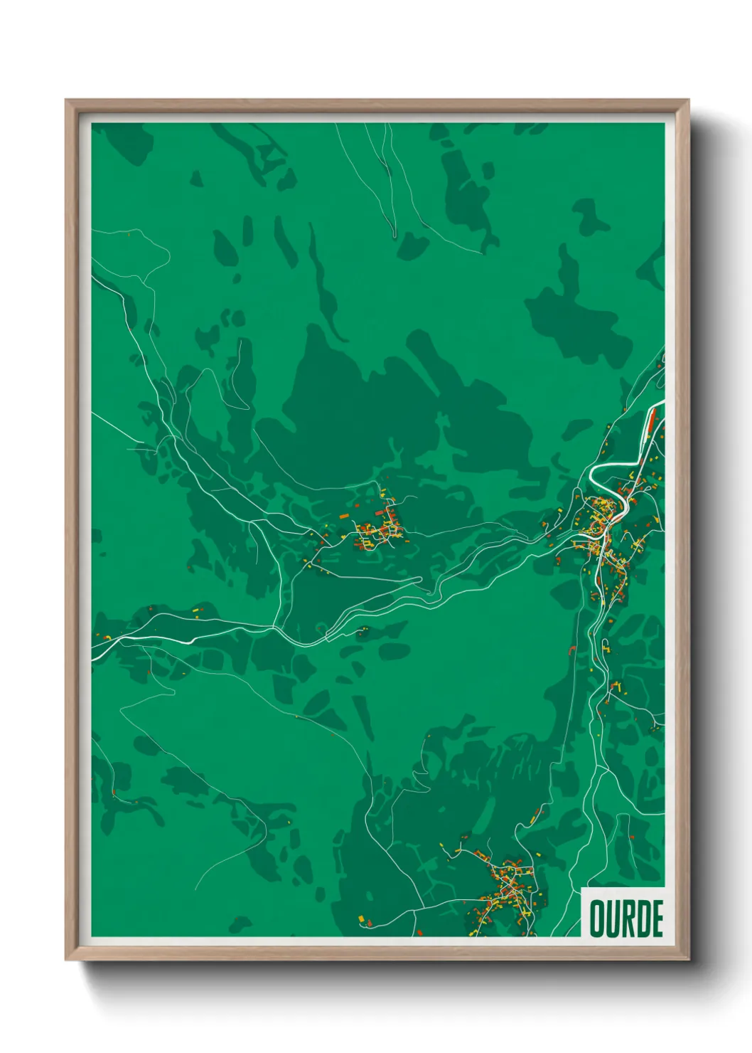 Une affiche de carte sur Ourde