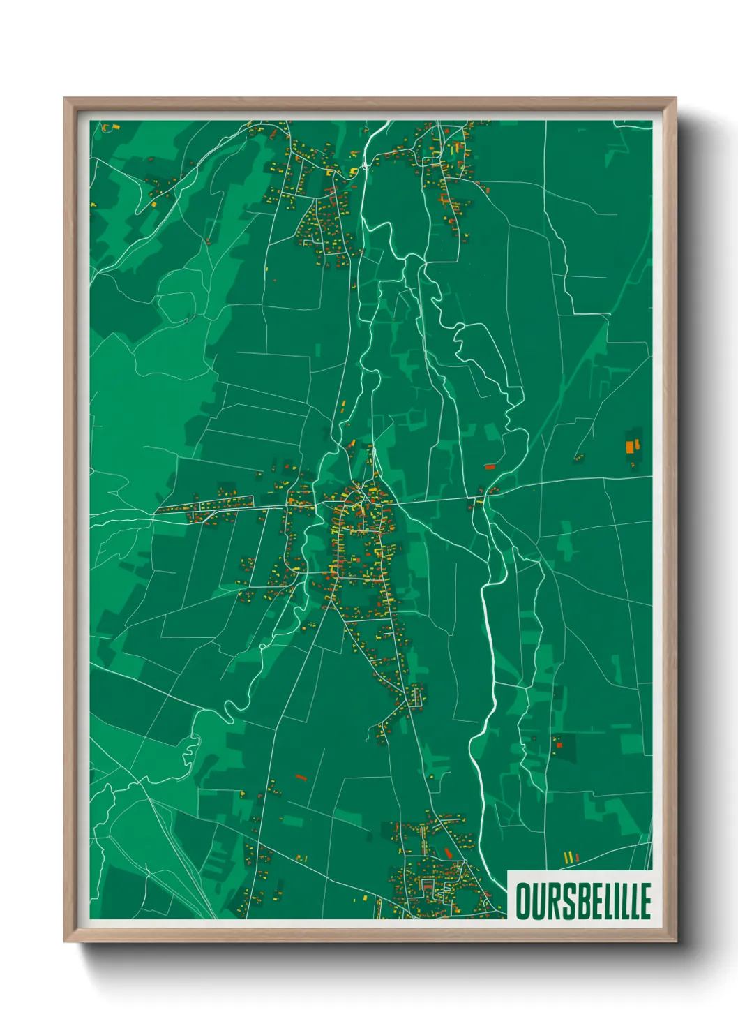 Une affiche de carte sur Oursbelille