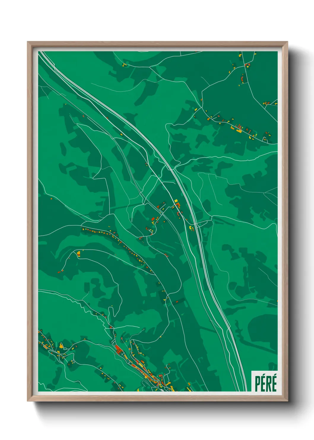 Une affiche de carte sur Péré