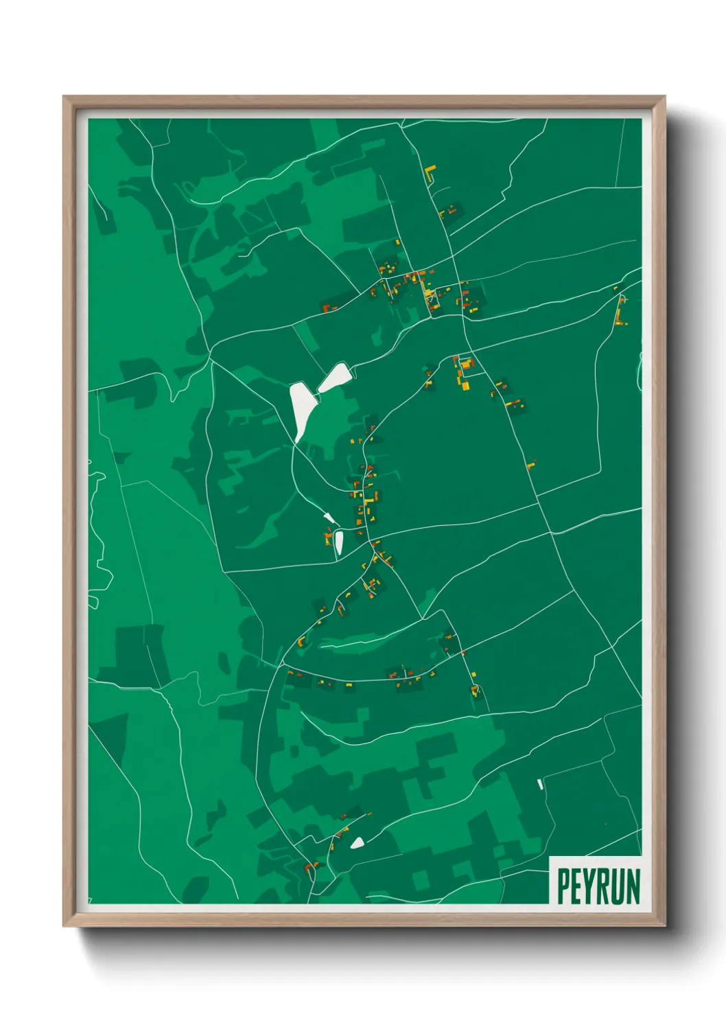 Une affiche de carte sur Peyrun
