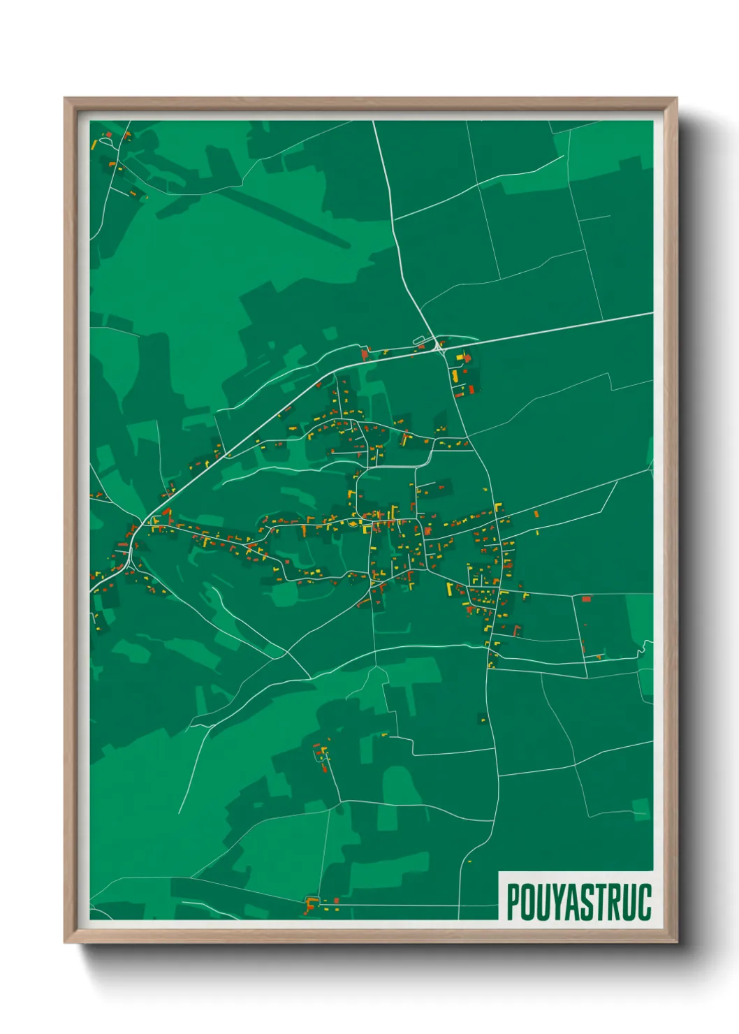 Une affiche de carte sur Pouyastruc