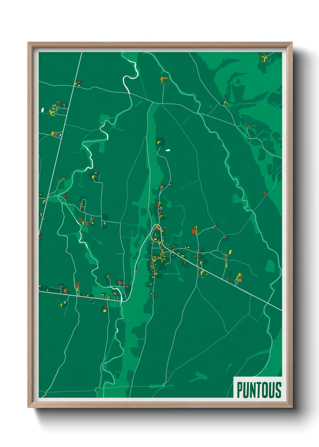 Une affiche de carte sur Puntous