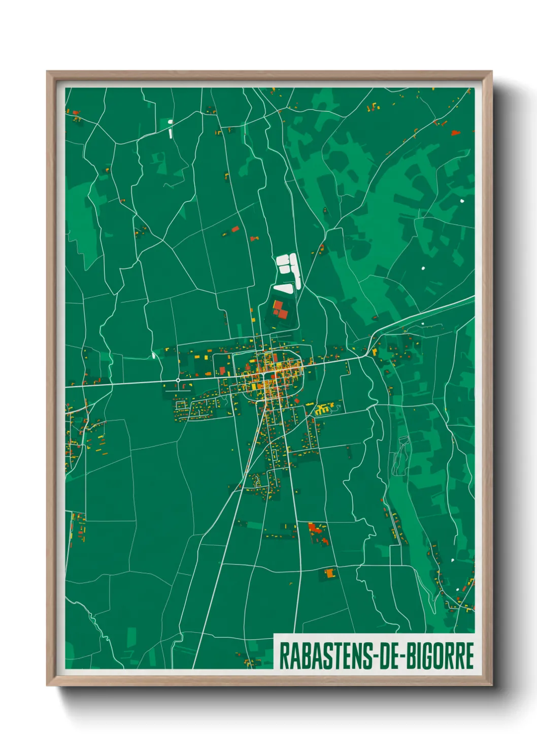 Une affiche de carte sur Rabastens-de-Bigorre