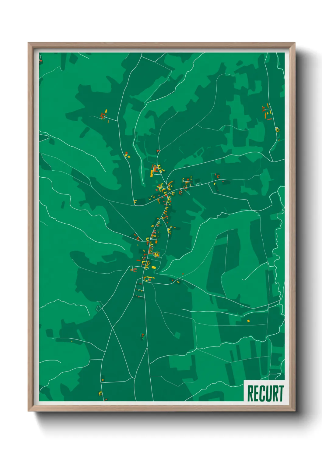 Une affiche de carte sur Recurt
