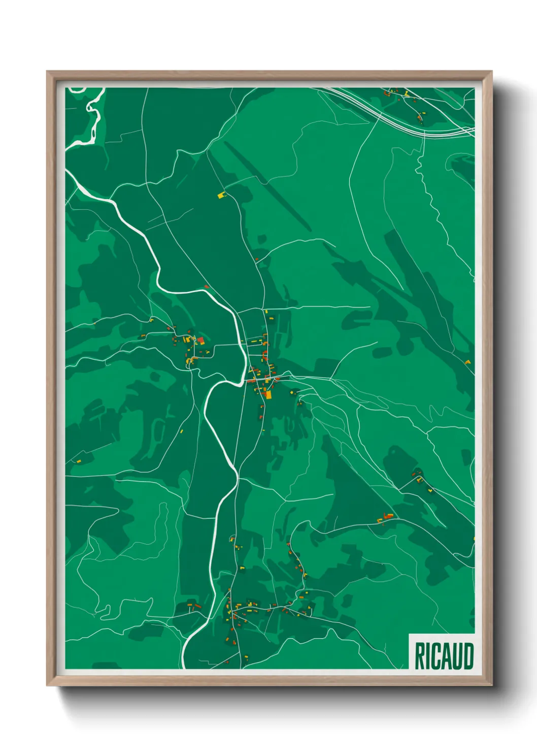 Une affiche de carte sur Ricaud