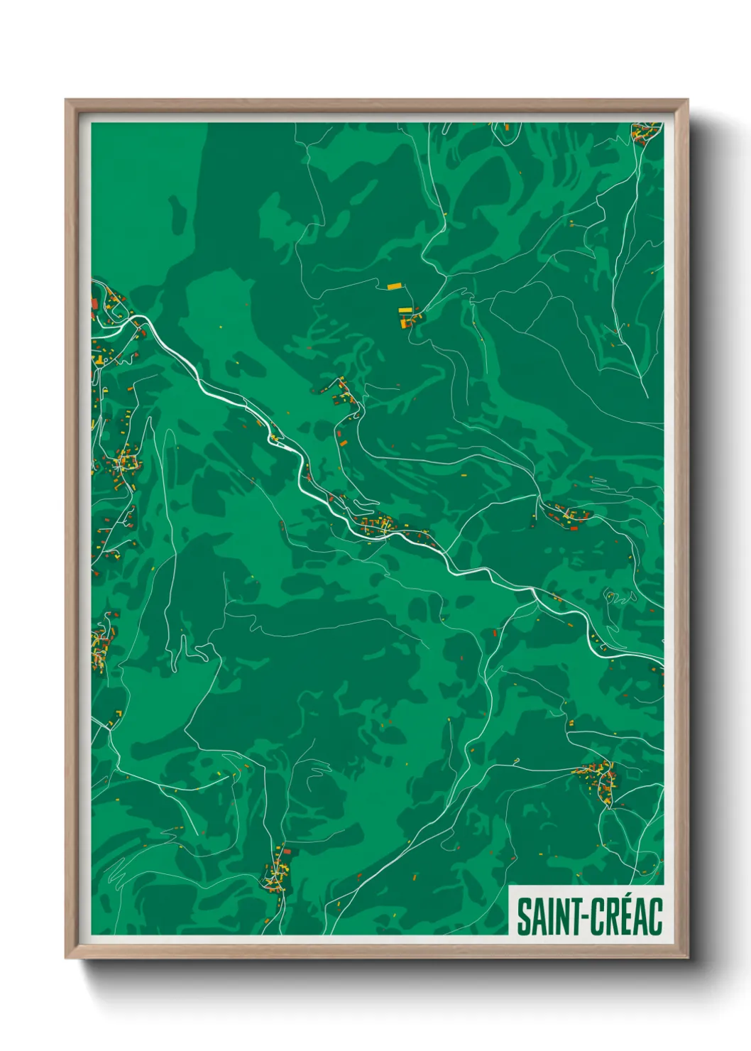 Une affiche de carte sur Saint-Créac