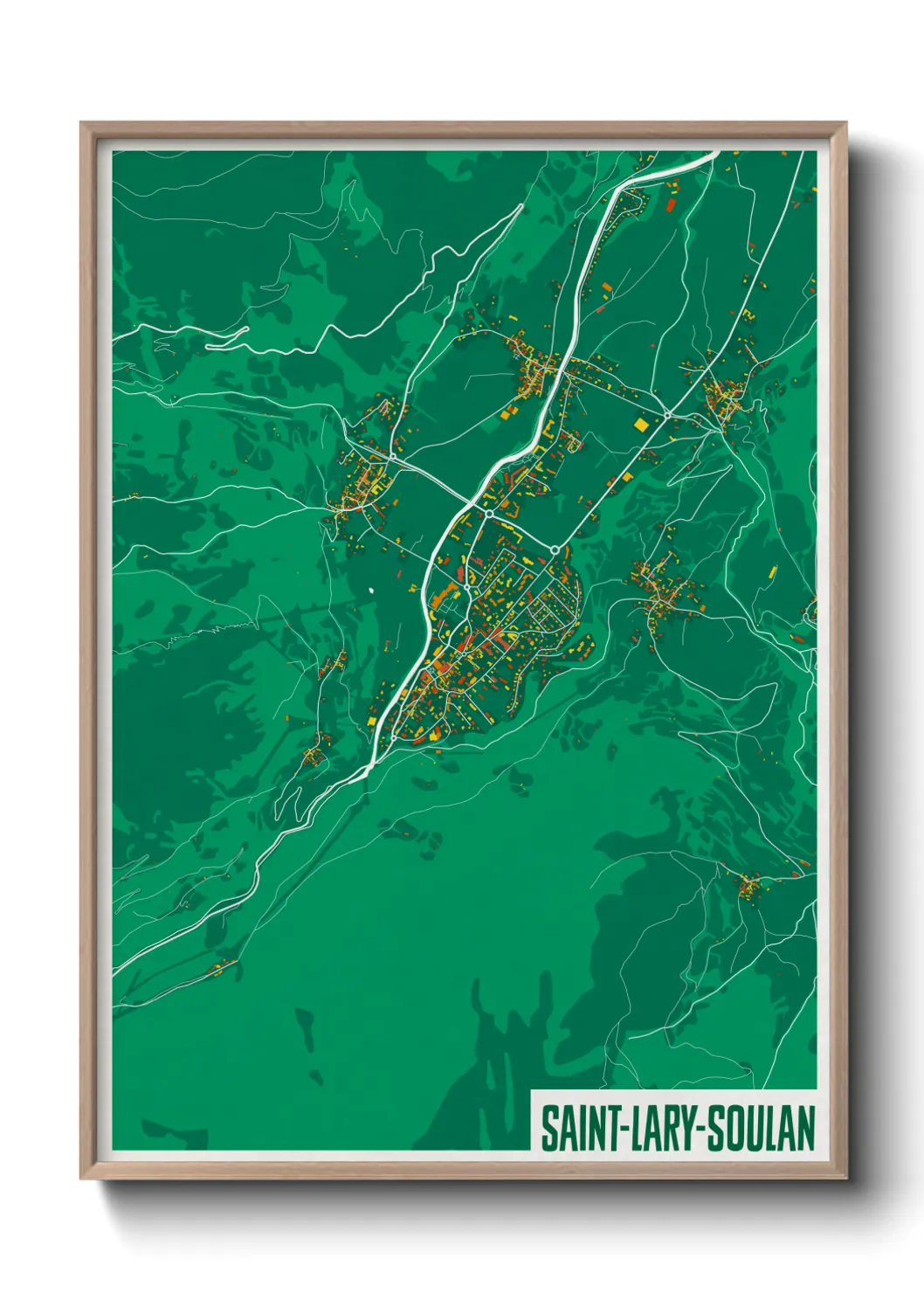 Une affiche de carte sur Saint-Lary-Soulan