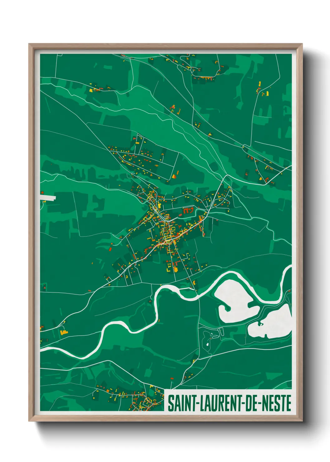 Un poster carteSaint-Laurent-de-Neste
