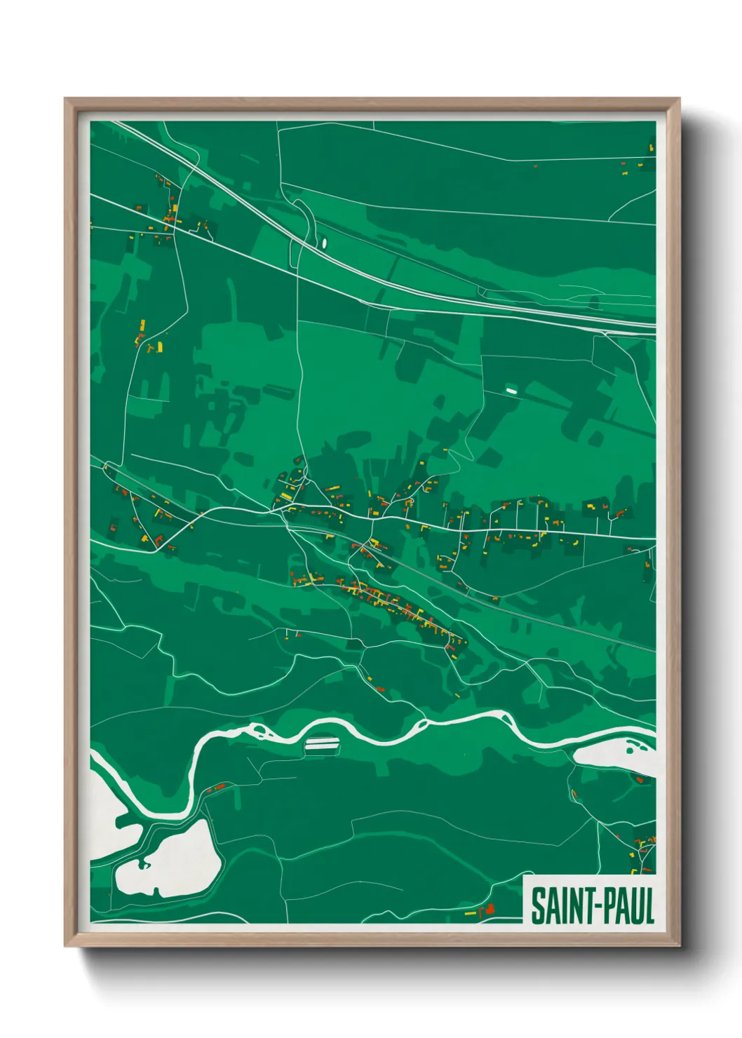 Une affiche de carte sur Saint-Paul