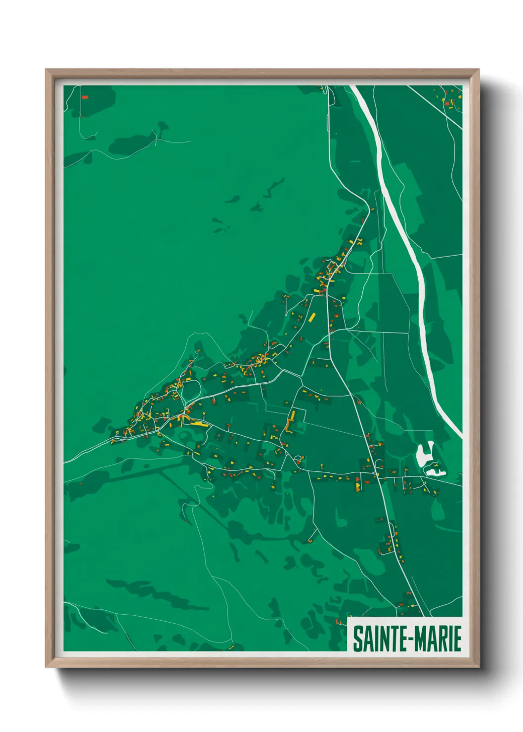 Une affiche de carte sur Sainte-Marie