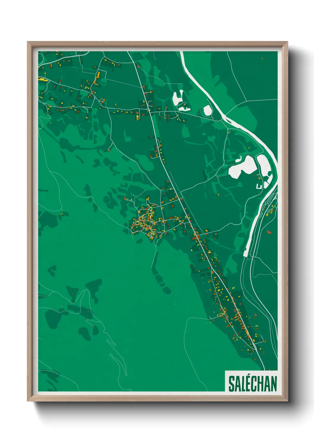 Une affiche de carte sur Saléchan