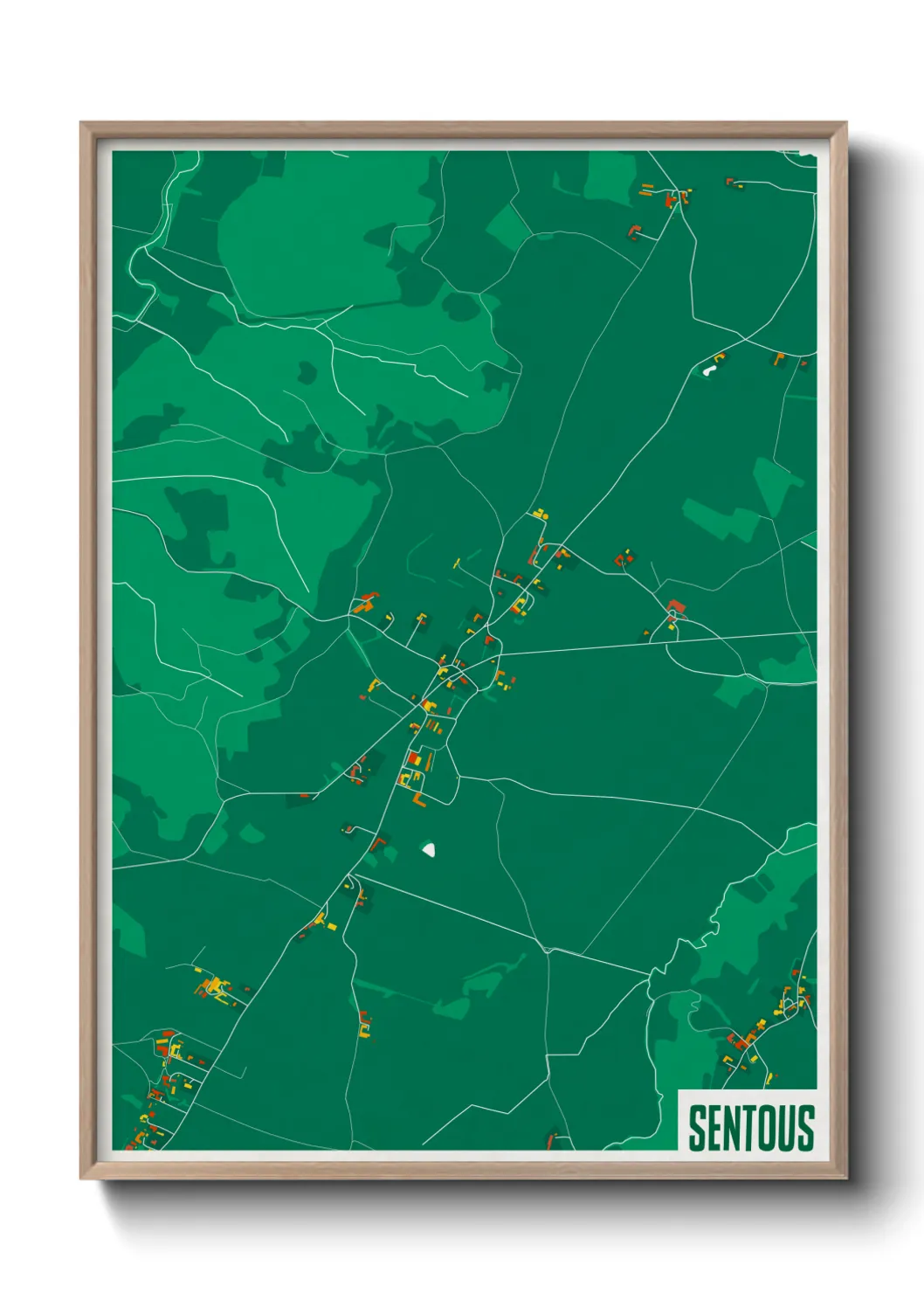 Une affiche de carte sur Sentous