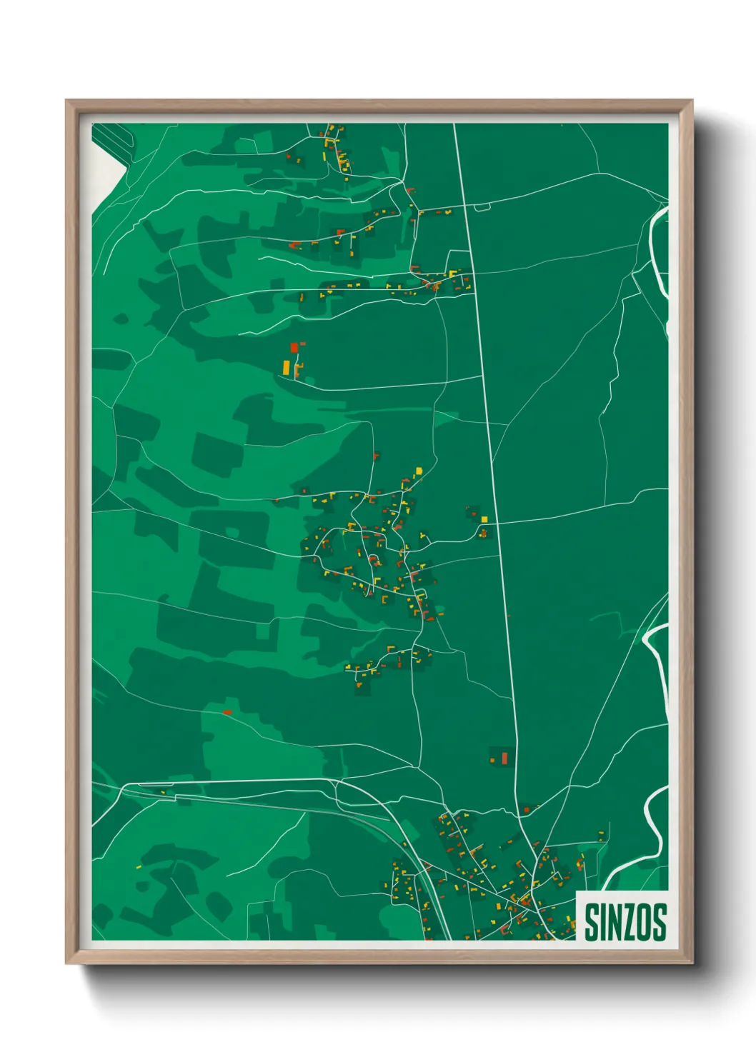 Une affiche de carte sur Sinzos