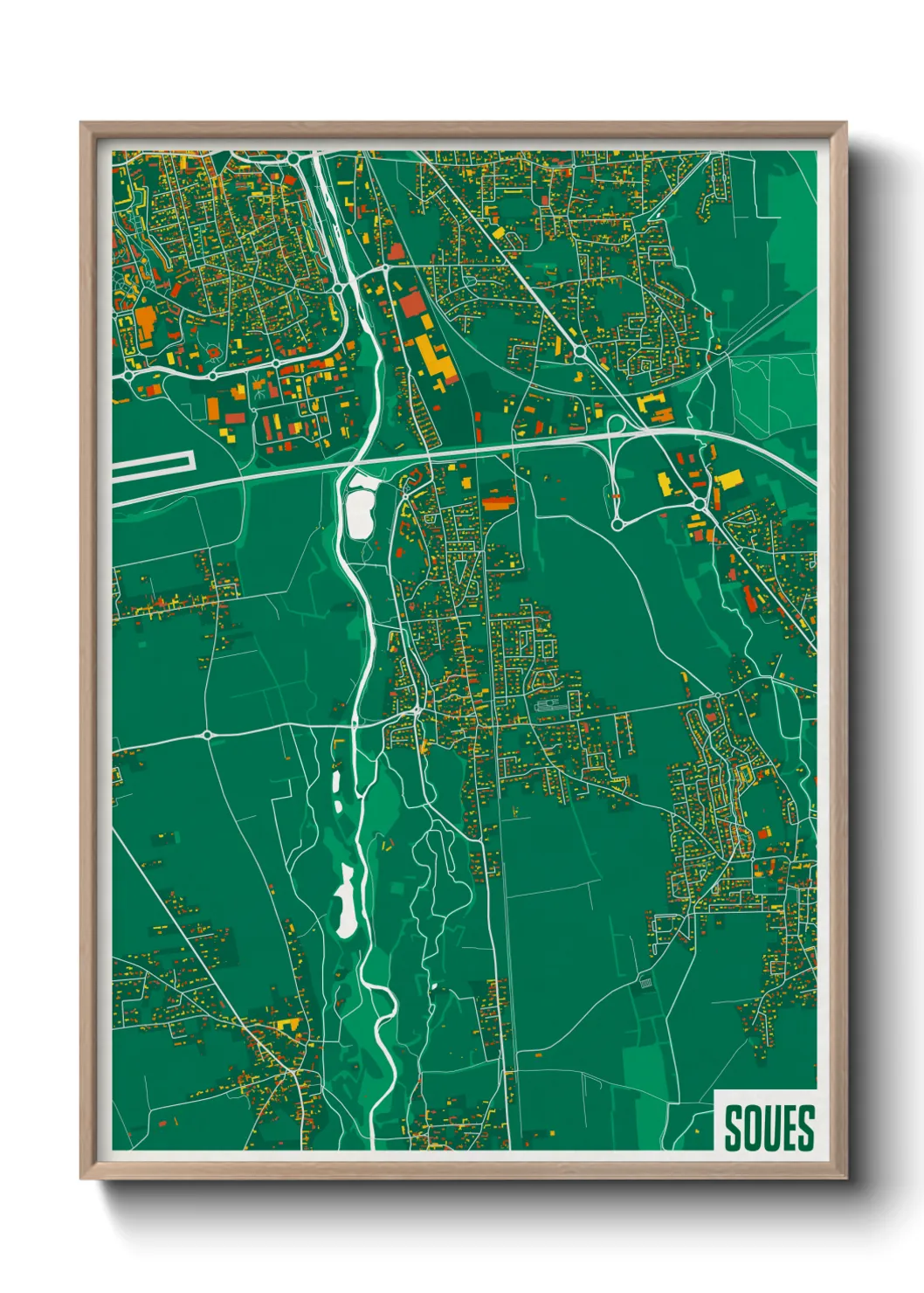 Une affiche de carte sur Soues