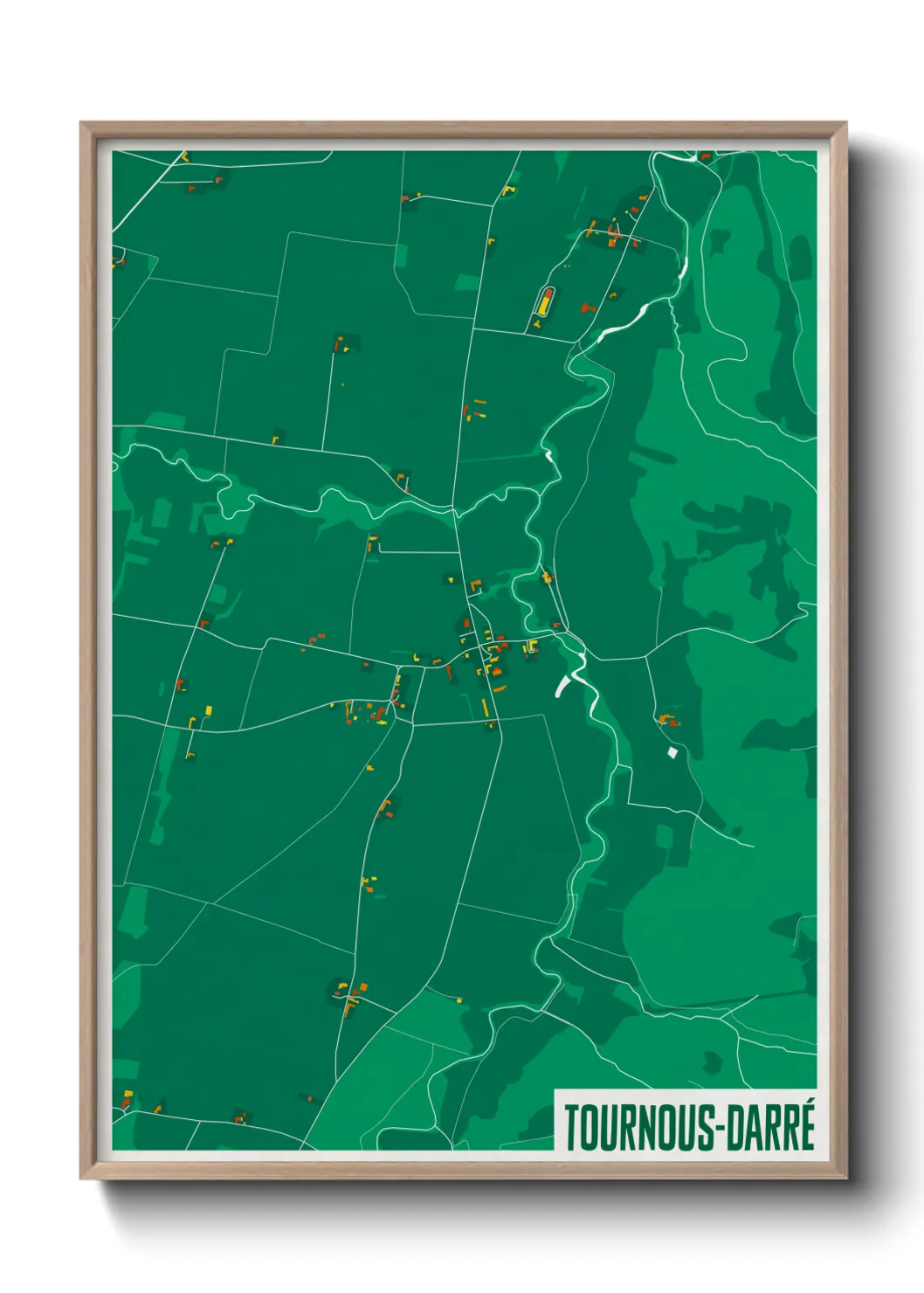 Une affiche de carte sur Tournous-Darré