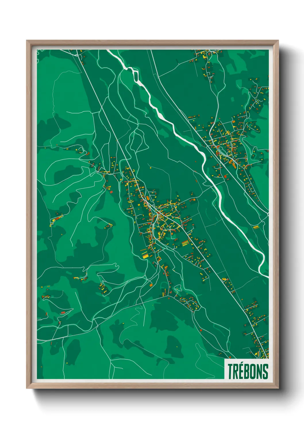 Une affiche de carte sur Trébons