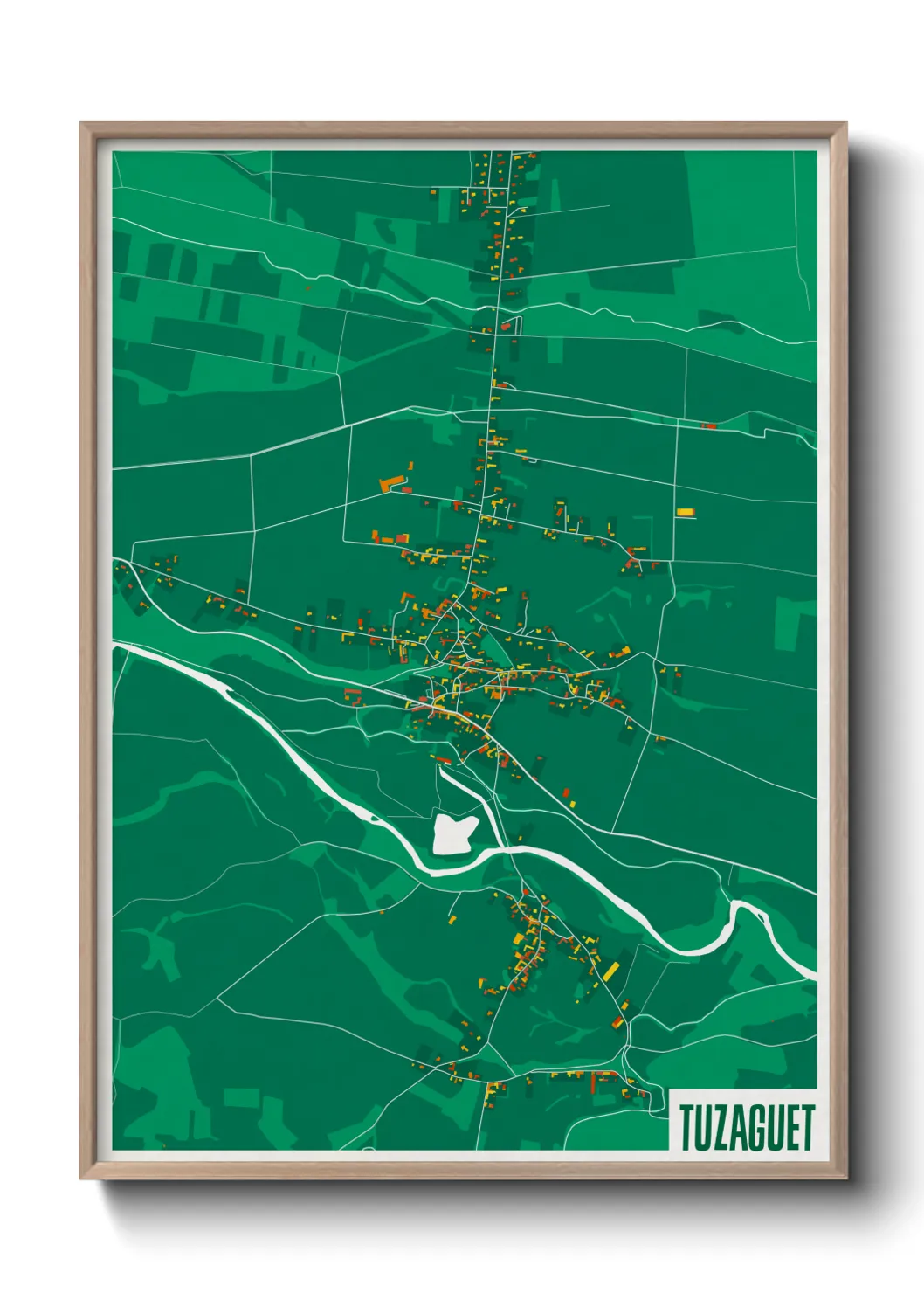Une affiche de carte sur Tuzaguet