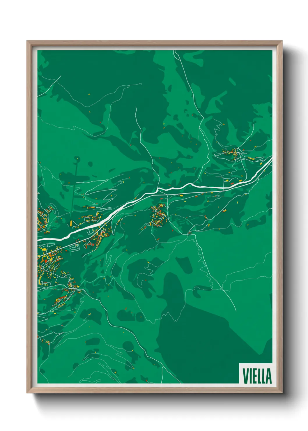 Une affiche de carte sur Viella