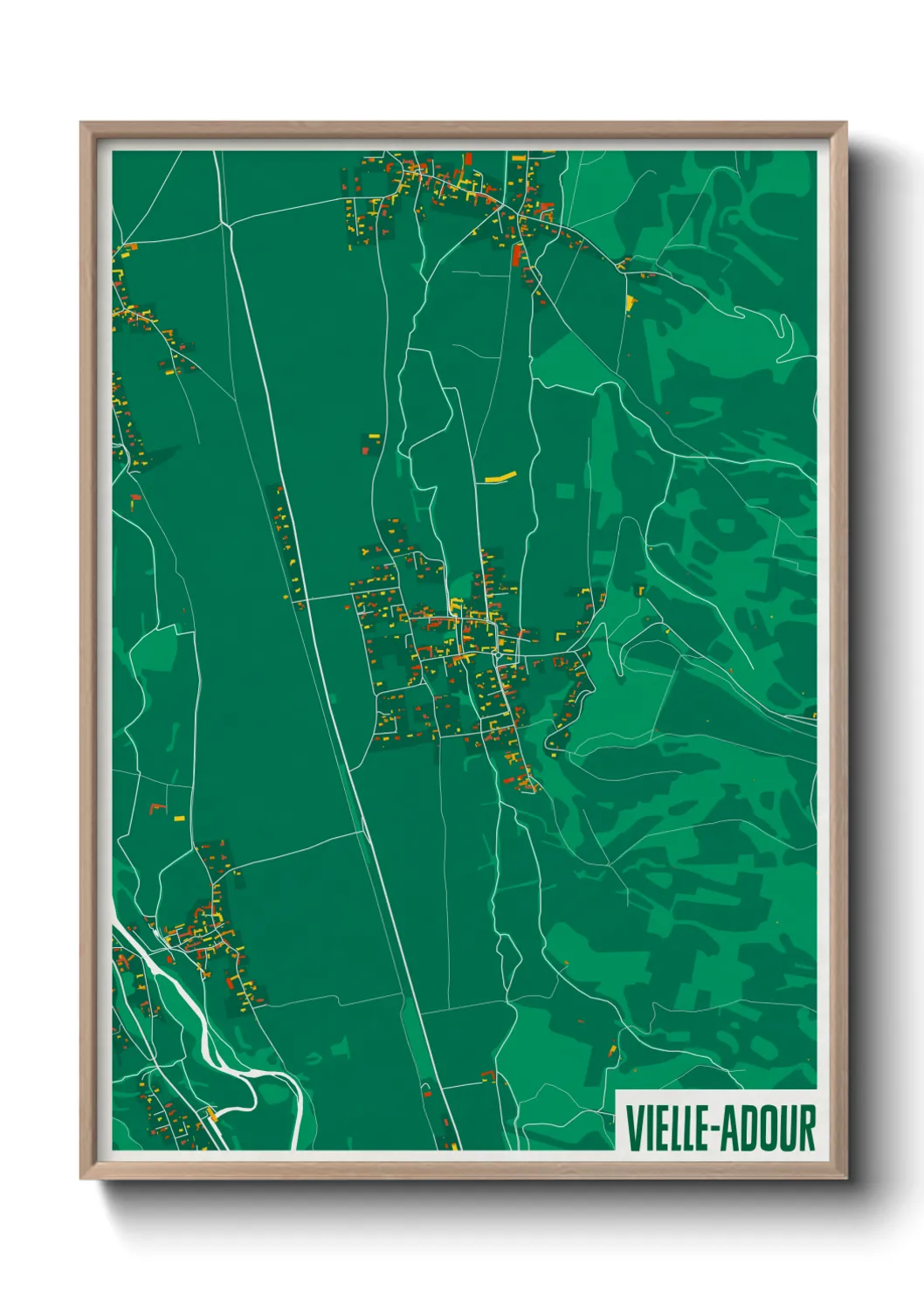 Une affiche de carte sur Vielle-Adour