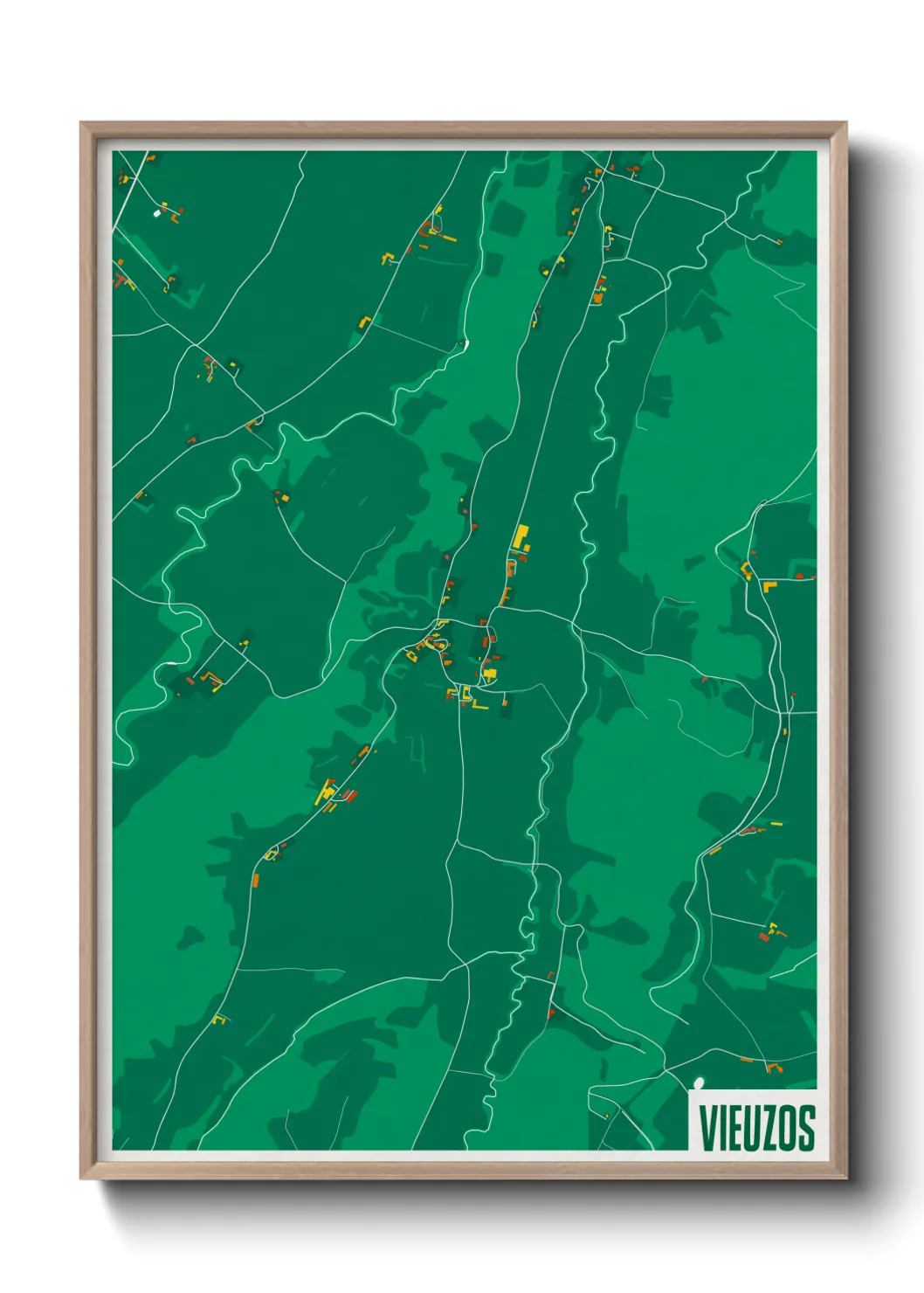 Une affiche de carte sur Vieuzos