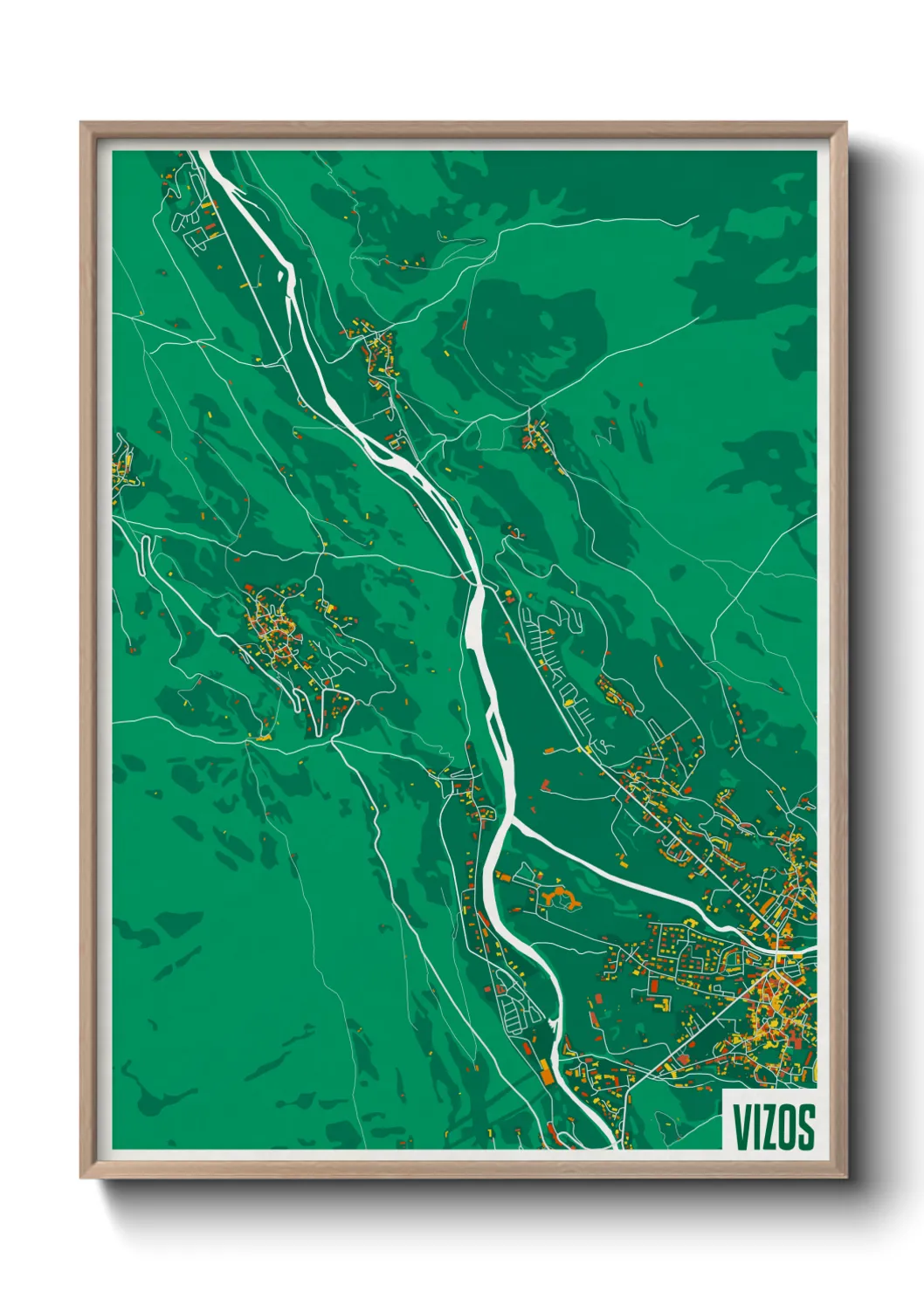 Une affiche de carte sur Vizos