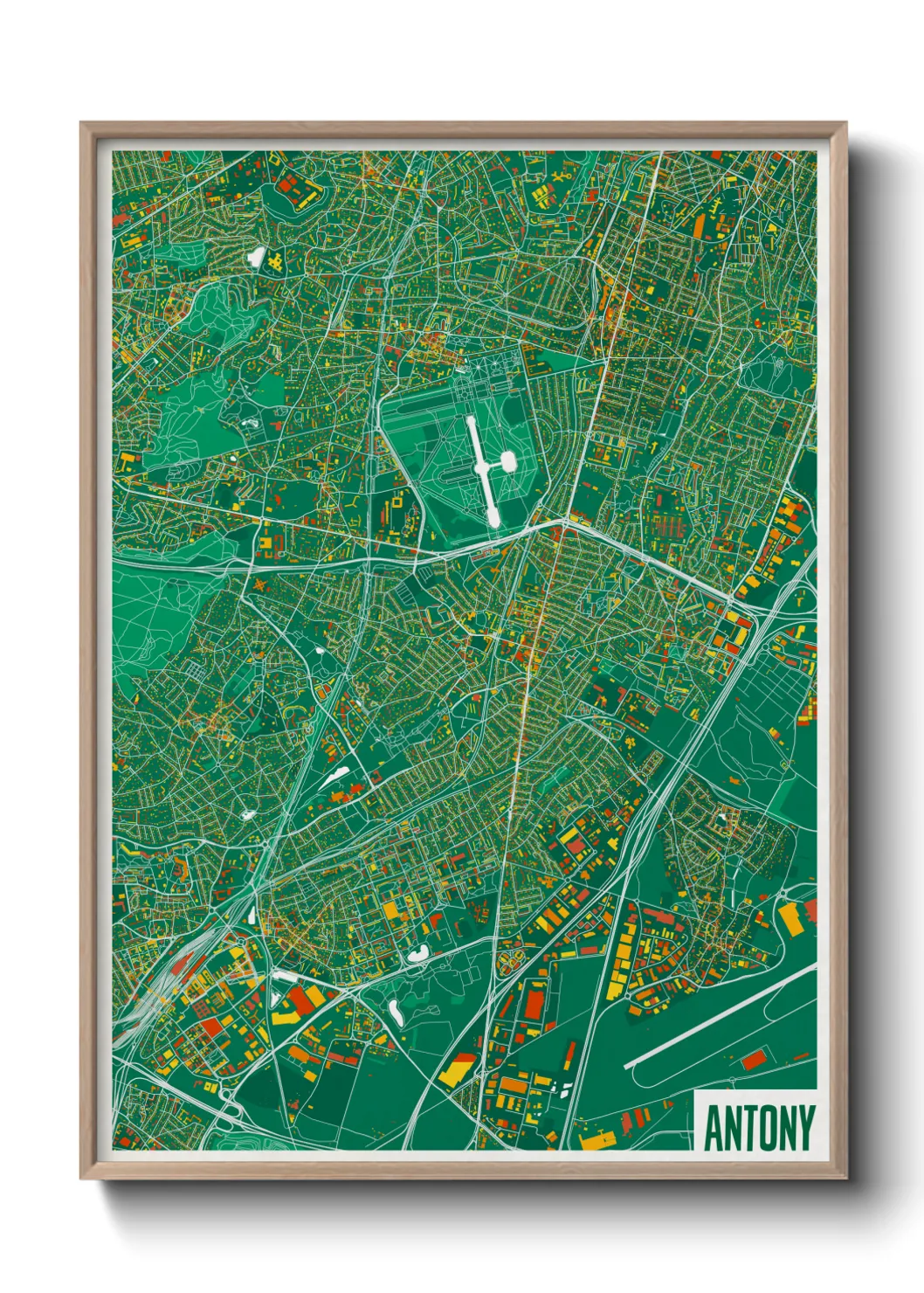 Une affiche de carte sur Antony