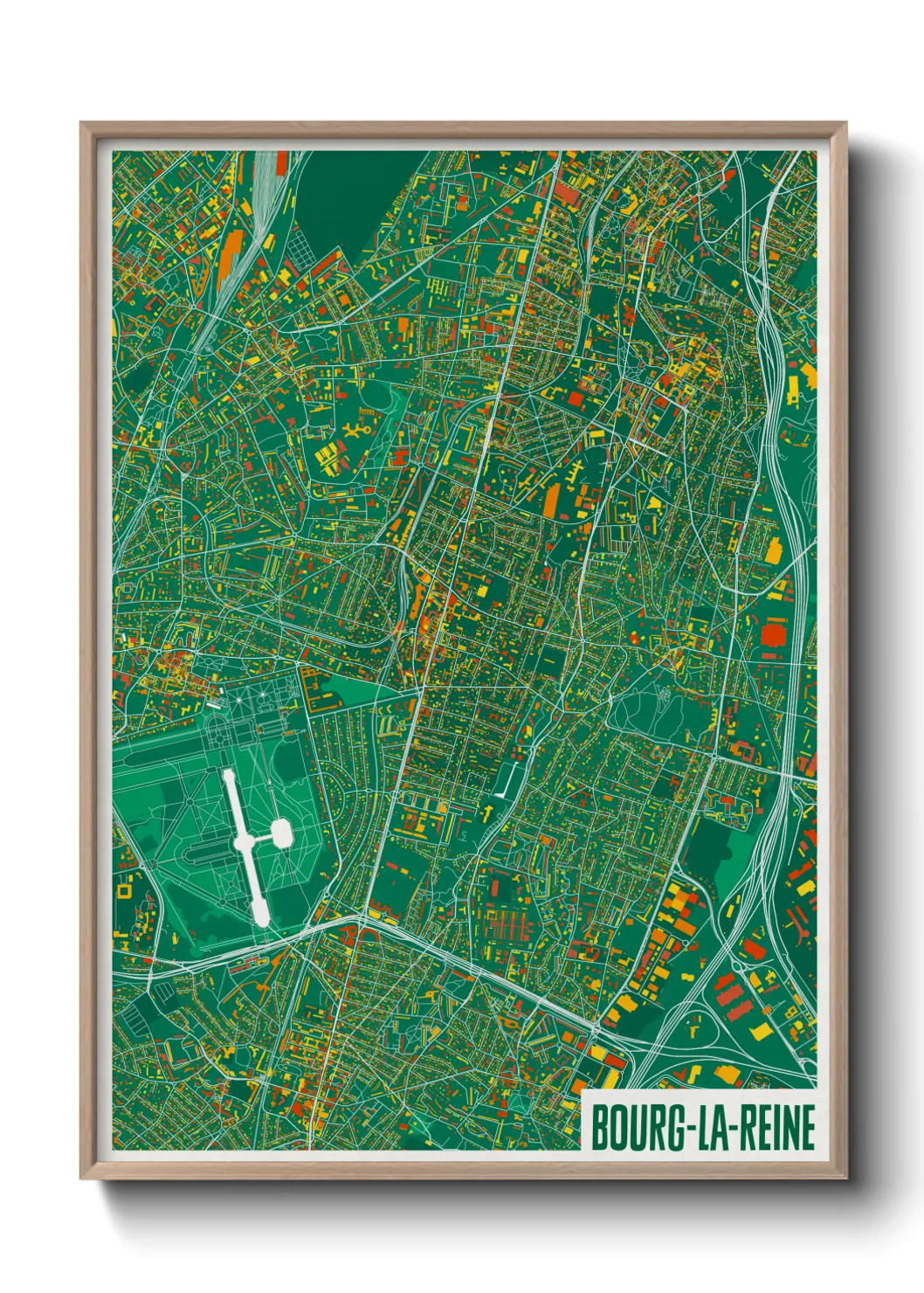 Une affiche de carte sur Bourg-la-Reine
