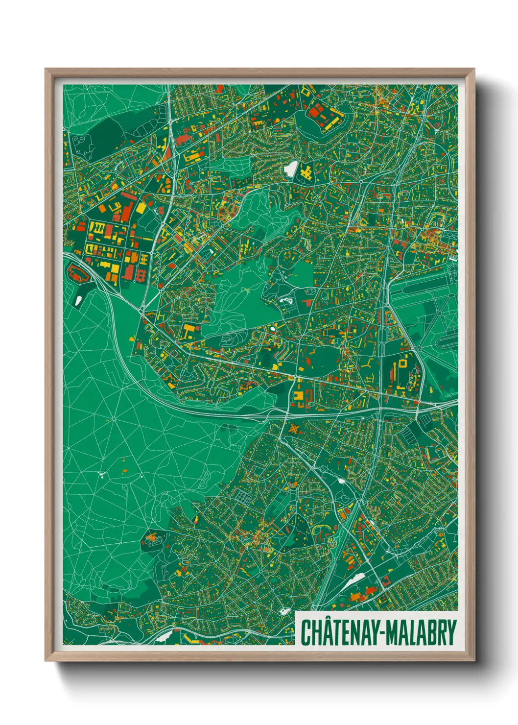 Une affiche de carte sur Châtenay-Malabry