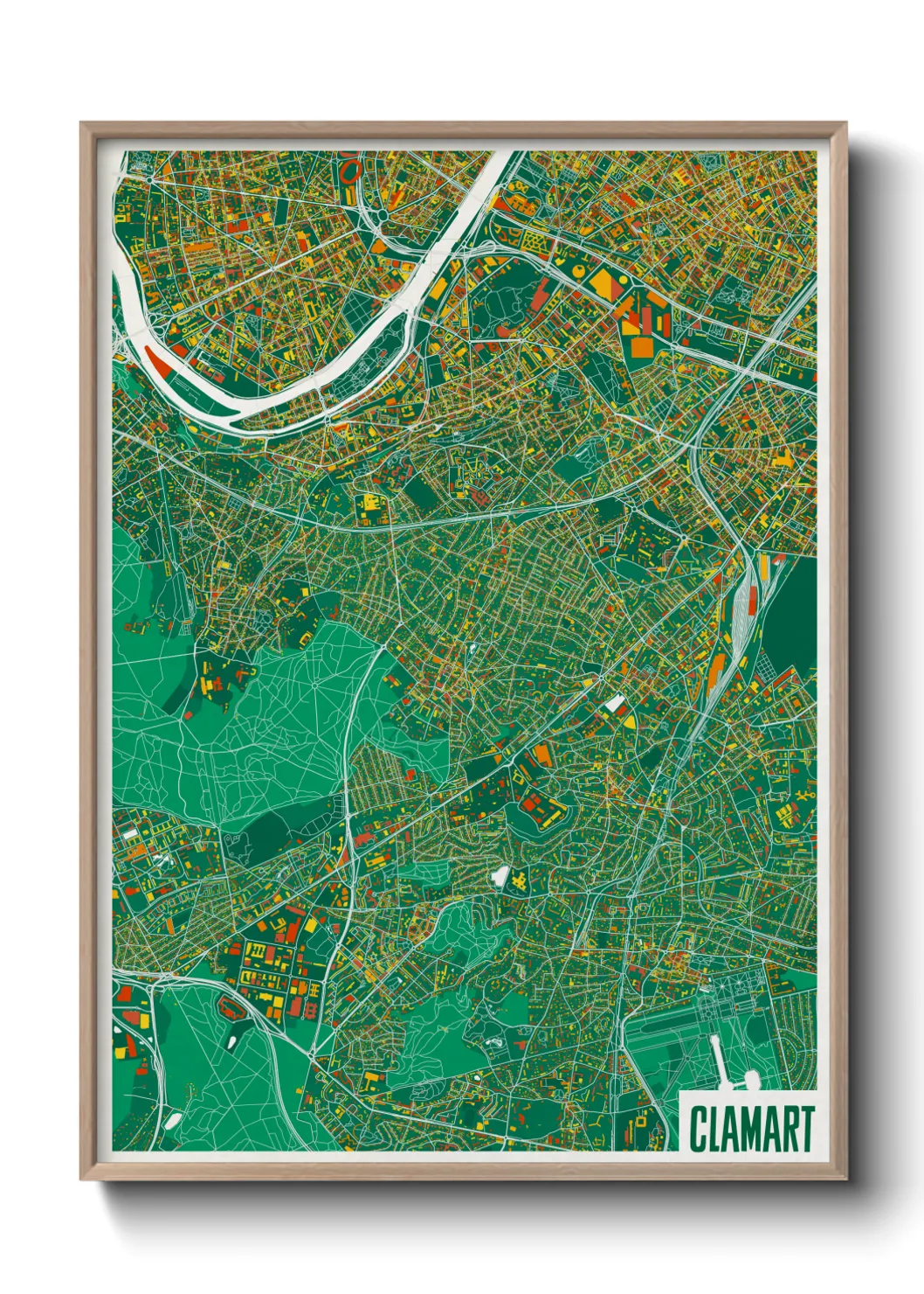 Une affiche de carte sur Clamart