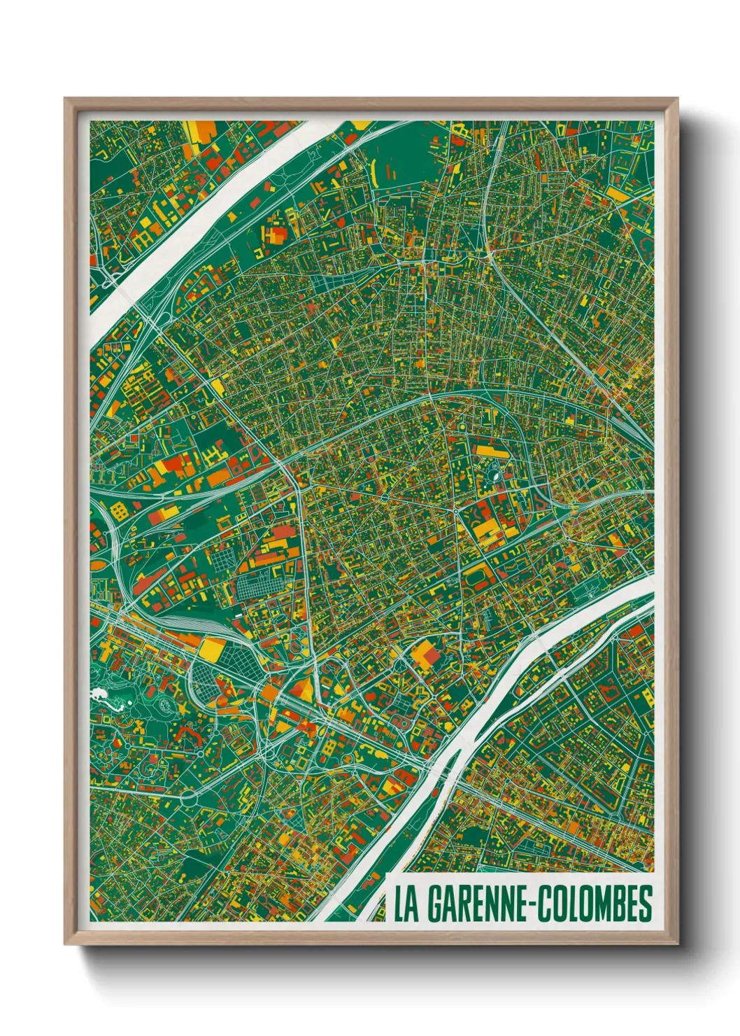 Une affiche de carte sur La Garenne-Colombes