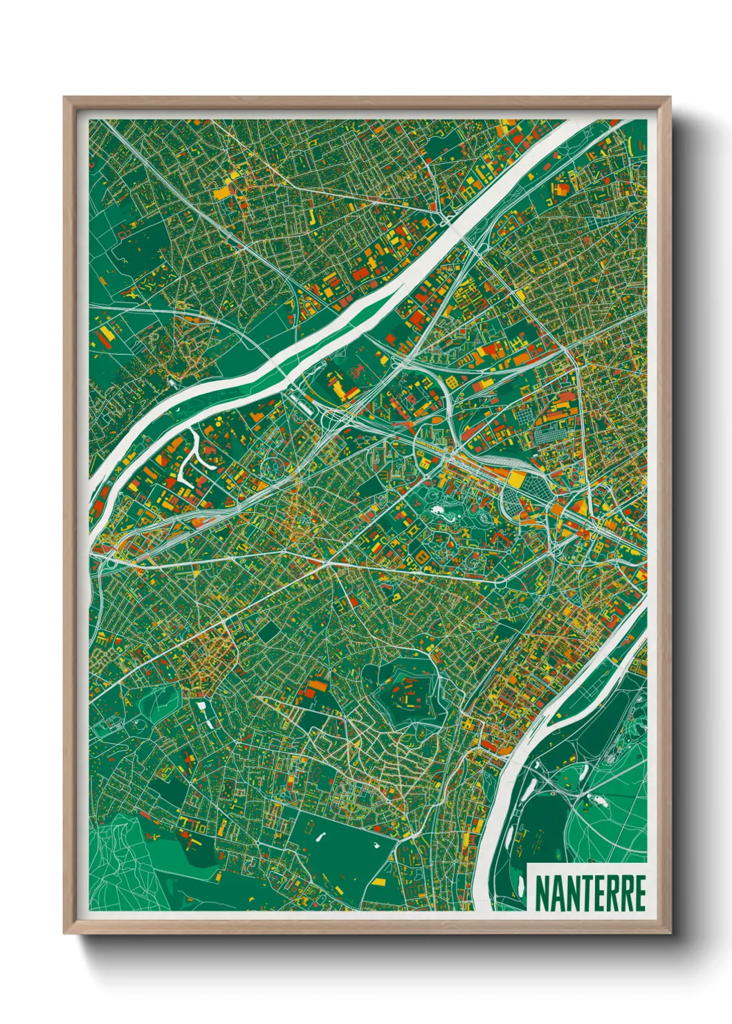 Une affiche de carte sur Nanterre